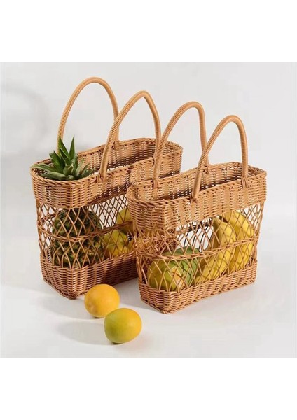 Piknik ve Geziler Için Dokuma Depolama Çantaları Asılı Makyaj Organizatörü El Yapımı Seyahat Çantası Kadınlar Için Alışveriş Sepeti 36CM (Yurt Dışından) indirimleri