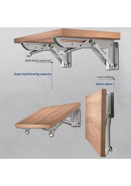 Paslanmaz Çelik Katlanır Açılı Açılı Braket Üçgen Raf Ağır Destek Ayarlanabilir Duvara Monte Edilmiş Stand 8inch (Yurt Dışından) modelleri