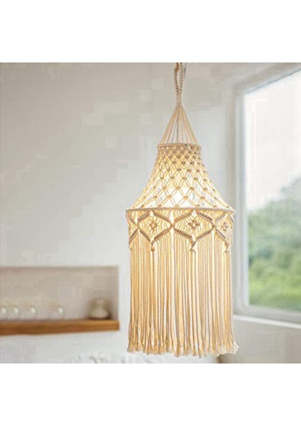 6x Macrame Lamba Gölge Asma Kolye Işık Kapağı Modern Ofis Yatak Odası Oturma Odası Kreş Yurt Odası Bohemya (Yurt Dışından) indirimleri