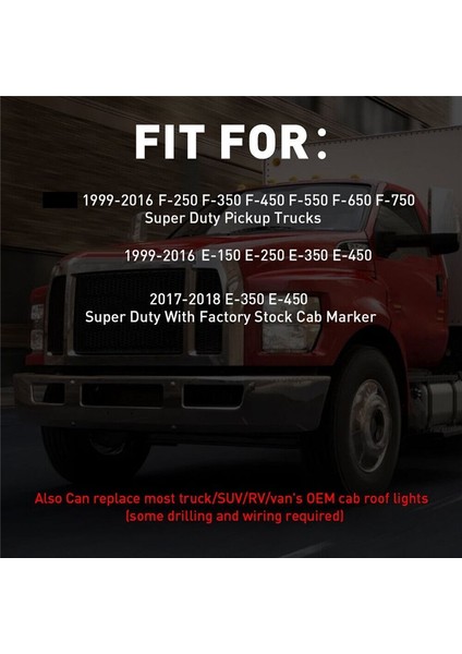 Çatı Işık Çatı Uyarısı Işık Çatı Işaretleyici LED LED Ford Pıckup Kamyonu F-250 F-350 1999-2016 B Için (Yurt Dışından) modelleri