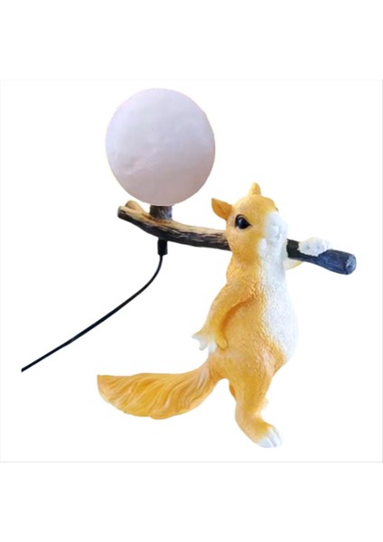 Reçine Sincap Mini LED Gece Işık Çocuk Oda Masa Lambası Hayvan Sincap Masa Lambası Başucu Lambası Ev Dekoru Biz Fiş (Yurt Dışından)