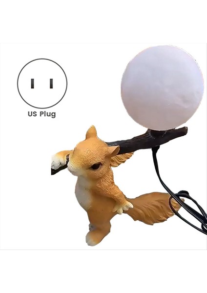 Reçine Sincap Mini LED Gece Işık Çocuk Oda Masa Lambası Hayvan Sincap Masa Lambası Başucu Lambası Ev Dekoru Biz Fiş (Yurt Dışından) fırsatları