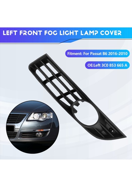 Vw Passat B6 2006-2010 3C0853665A Lhd Için Sol Ön Sis Lambası Kapağı Izgara (Yurt Dışından) fırsatları
