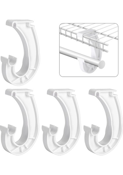 4 Adet Asılı Dolap Çubuğu Desteği 3/4 Dolap Raf Çubuğu Tutucu Asılı Giysiler Için Sağlam J Şeklinde Dolap Braketleri (Yurt Dışından) modelleri