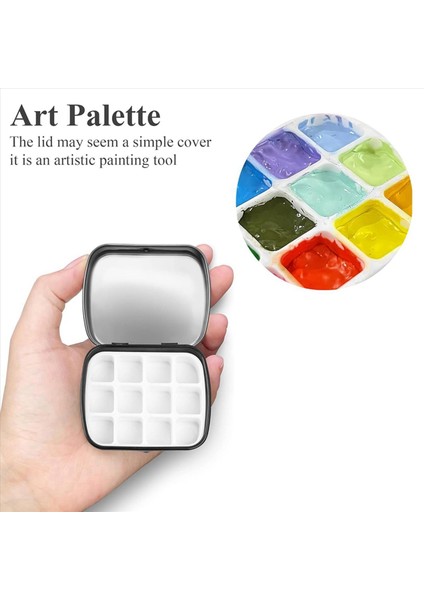 2x Taşınabilir Mini Teneke Kutu 12 Oyuklu Boş Suluboya Paleti Manyetik Klipsli Küçük Boya Depolama Kitleri B (Yurt Dışından) fiyatları