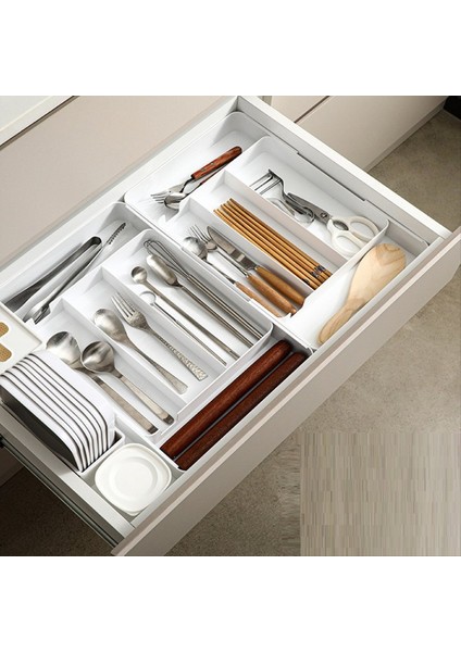 Mutfak Çekmeci Sofra Takımı Organizasyonu Çerçeve Ayarlanabilir Pişirme Sofra Tepsisi Plastik Tan Giysileri Yemek Çubukları Raf (Yurt Dışından) indirimleri