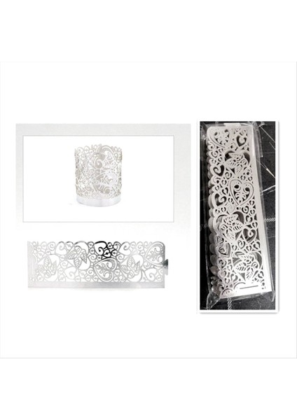 50PCS LED Mum Abajur Lazer Kesim Peçete Halka Peçete Toka Tutucu Lazer Izlenen Abajur Parti Masa Dekoru B (Yurt Dışından)