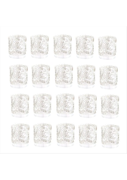 50PCS LED Mum Abajur Lazer Kesim Peçete Halka Peçete Toka Tutucu Lazer Izlenen Abajur Parti Masa Dekoru B (Yurt Dışından) indirimleri