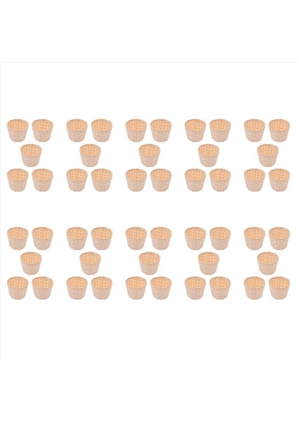 50PCS Mini Dokuma Sepetleri Parti Favedileri Için Tutamaksız El Sanatları Dekoru Çeşitli Durumlara Uygun Dekor (7 5X6CM) (Yurt Dışından)