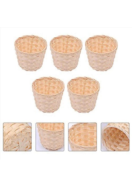 50PCS Mini Dokuma Sepetleri Parti Favedileri Için Tutamaksız El Sanatları Dekoru Çeşitli Durumlara Uygun Dekor (7 5X6CM) (Yurt Dışından) fiyatları
