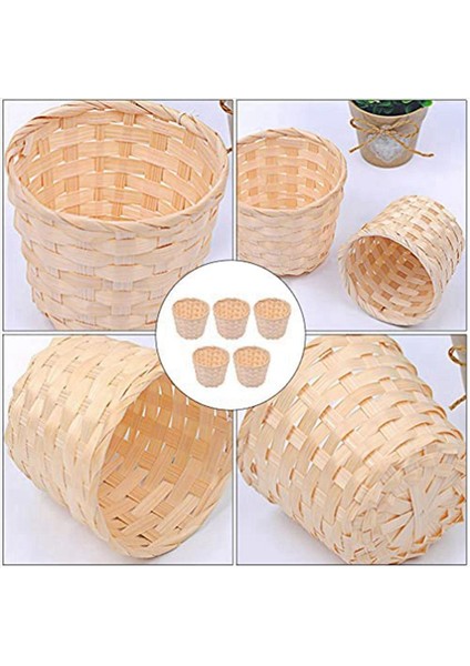50PCS Mini Dokuma Sepetleri Parti Favedileri Için Tutamaksız El Sanatları Dekoru Çeşitli Durumlara Uygun Dekor (7 5X6CM) (Yurt Dışından) modelleri
