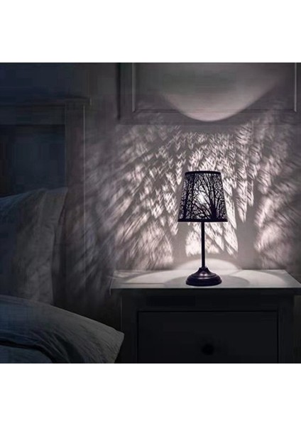 2x Küçük Lamba Gölgesi Barrel Metal Abajur Masa Avizesi Duvar Lambası Için Ağaç Deseni ile Siyah (Yurt Dışından) fiyatları