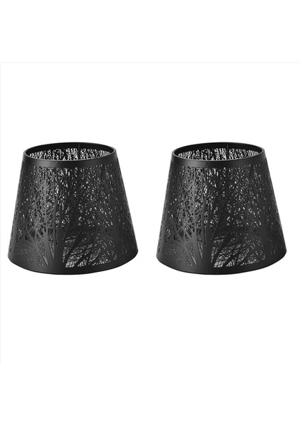 2x Küçük Lamba Gölgesi Barrel Metal Abajur Masa Avizesi Duvar Lambası Için Ağaç Deseni ile Siyah (Yurt Dışından) modelleri