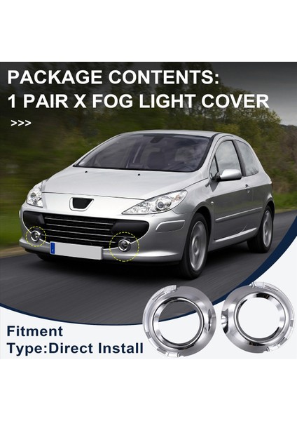 Sis Lambası Çerçeve Arabası Ön Sisli Işık Trim Halkası Kapak Araba Aksesuarları 7452HC 7452SN Peugeot 307 Citroen (Yurt Dışından) fırsatları