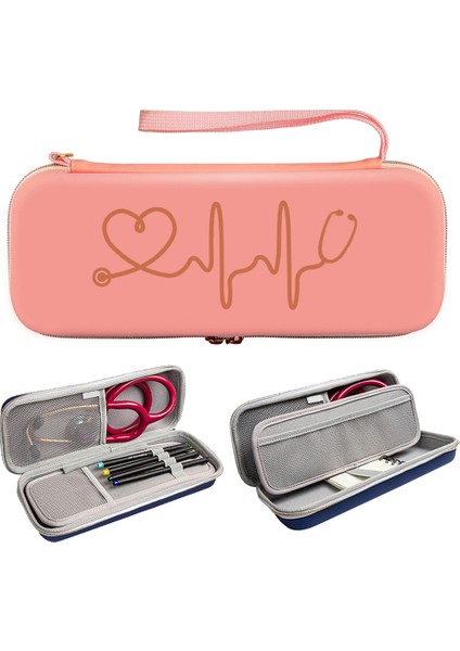 Stetoskop Saklama Kutusu Eva Taşınabilir Seyahat Taşıma Çantası Sabit Sürücü Kalem Tıbbi Organizatör Pembe (Yurt Dışından) indirimleri