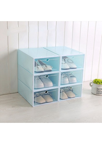 12 Parçalı Şeker Renkli Ayakkabı Kutusu Şeffaf Plastik Ayakkabı Saklama Kutusu Ayakkabı Dolabı Depolama Çekmecesi Dikdörtgen Mavi (Yurt Dışından) fırsatları