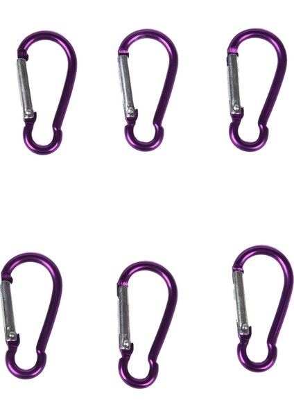 Alüminyum Karabiner Kampı Snap Hook Anahtarlık Yürüyüşü - Mor x 6 (Yurt Dışından)