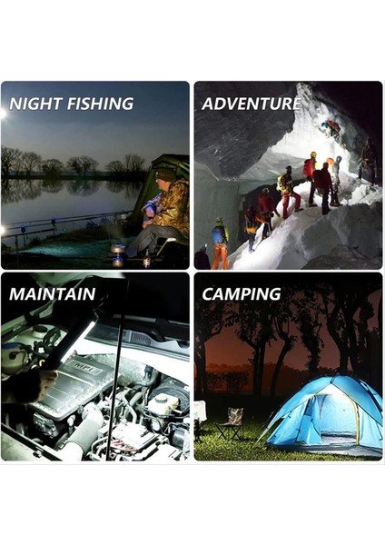 2pcs LED Fenerleri Şarj Edilebilir Iş Işığı Manyetik Taban ve Asılı Kanca Teşvik Işığı Işığı Işığı Işığı (Yurt Dışından) indirimleri