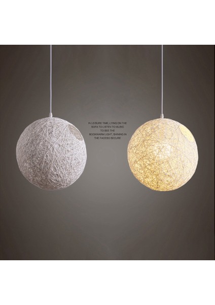 5x Beyaz Bambu Rattan ve Jüt Top Avizesi Bireysel Yaratıcılık Küresel Rattan Yuva Abajur (Yurt Dışından) fiyatları