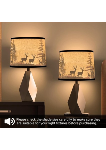 2 Lambalı Tonlar Seti Masa Lambaları Zemin Lambaları Yedek Abajurlar Için Geyikli Kumaş Abajurlar (Yurt Dışından) modelleri
