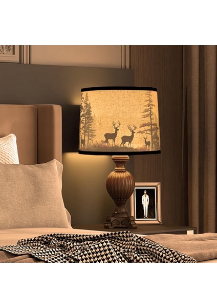 2 Lambalı Tonlar Seti Masa Lambaları Zemin Lambaları Yedek Abajurlar Için Geyikli Kumaş Abajurlar (Yurt Dışından) fırsatları