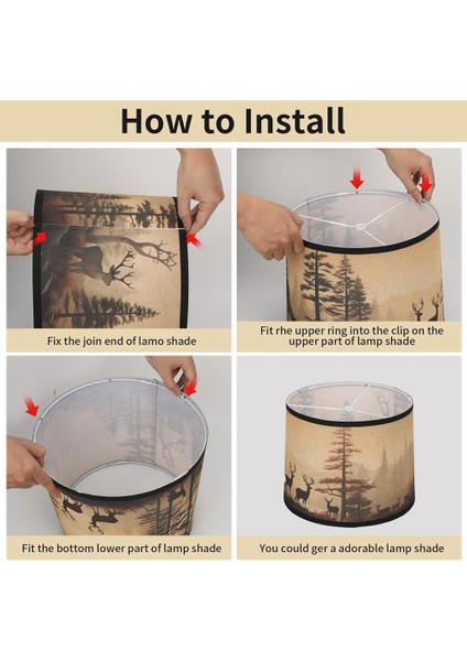 2 Lambalı Tonlar Seti Masa Lambaları Zemin Lambaları Yedek Abajurlar Için Geyikli Kumaş Abajurlar (Yurt Dışından) indirimleri