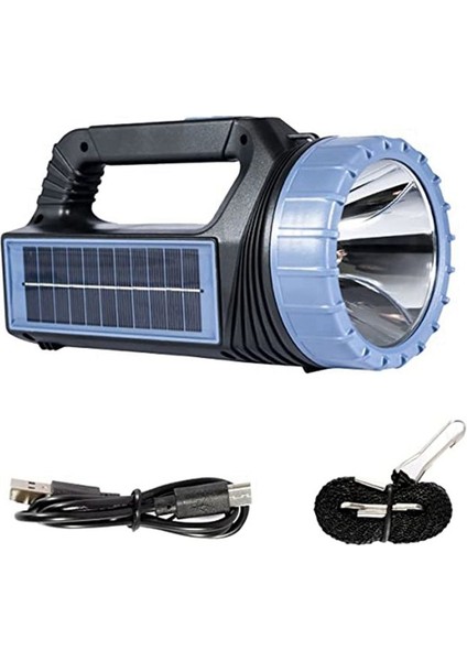 8000 Lümen Taşınabilir Güneş El Feneri Sönmesiz Karartma Şarj Edilebilir El Feneri Yürüyüş Kampı Için Uygun (Yurt Dışından)