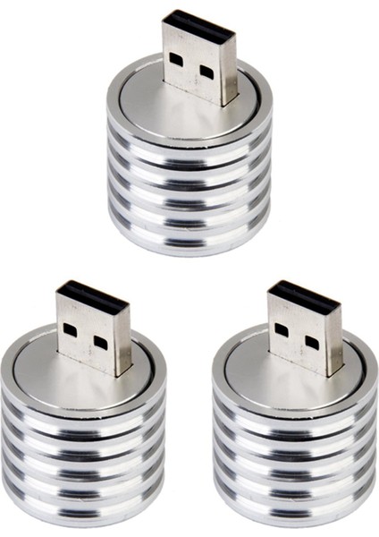 3x Alüminyum 3W USB LED Lamp Soketi Spotlıght Flanlıght Beyaz Işık (Yurt Dışından)