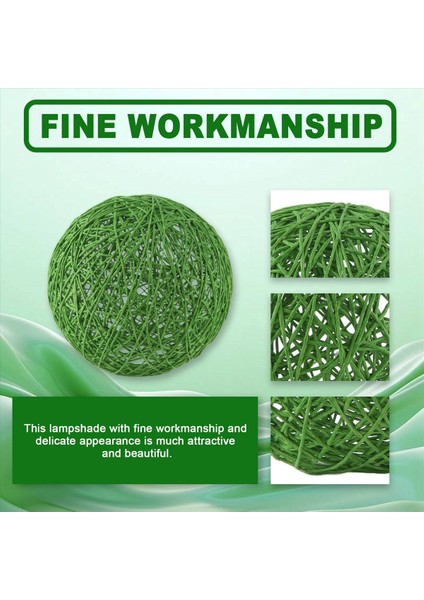 Yeşil Bambu Rattan ve Jute Ball Avize Bireysel Yaratıcılık Küresel Rattan Yuva Abajur (Yurt Dışından) indirimleri