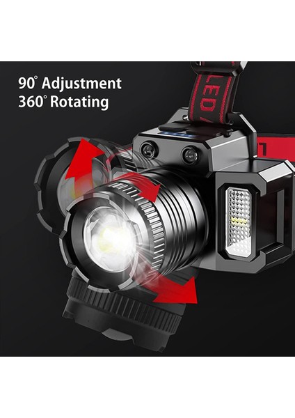 2x LED Kafa Işığı Şarj Edilebilir Kafa Işığı Yetişkinler Için 360 ° Ayarlanabilir Açı Far Flash Işık Hareket Sensörü Balıkçılık Için (Yurt Dışından) fiyatları