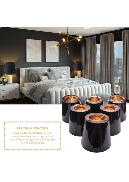 Hafif Gölgelerde Altın Astar Klipsli Siyah Lamba Gölgeleri Mum Avize Abajurları 18 Set (Yurt Dışından) indirimleri