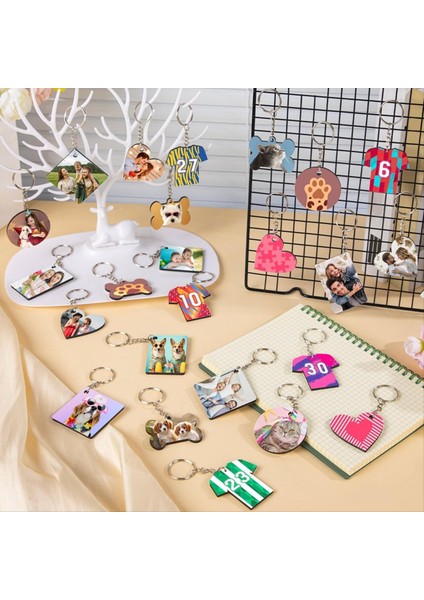 180 Pcs Sublimasyon Anahtarlık Boşlukları Çift Taraflı Akrilik Dikdörtgen Süblimasyon Anahtar Zincirleri Toplu Dıy Anahtarlık Işçiliği Için (Yurt Dışından) modelleri