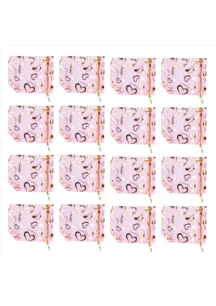 100 Adet 9X12CM Kalp Baskılı Pembe Organze Çantaları Mücevher Torbası Çantaları Organze Brawstring Torbaları Düğün Iyilikleri Şeker Çantaları (Yurt Dışından) fırsatları