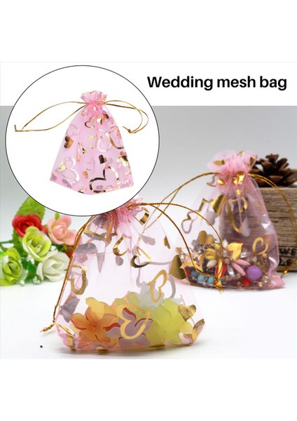 100 Adet 9X12CM Kalp Baskılı Pembe Organze Çantaları Mücevher Torbası Çantaları Organze Brawstring Torbaları Düğün Iyilikleri Şeker Çantaları (Yurt Dışından) indirimleri