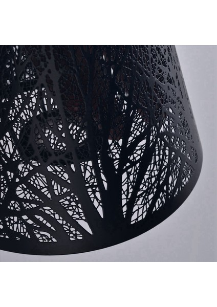 3x Küçük Lamba Gölgesi Masa Avizesi Duvar Lambası Için Ağaç Deseni ile Namlu Metal Abajur Siyah (Yurt Dışından) fırsatları