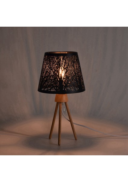 3x Küçük Lamba Gölgesi Masa Avizesi Duvar Lambası Için Ağaç Deseni ile Namlu Metal Abajur Siyah (Yurt Dışından) indirimleri