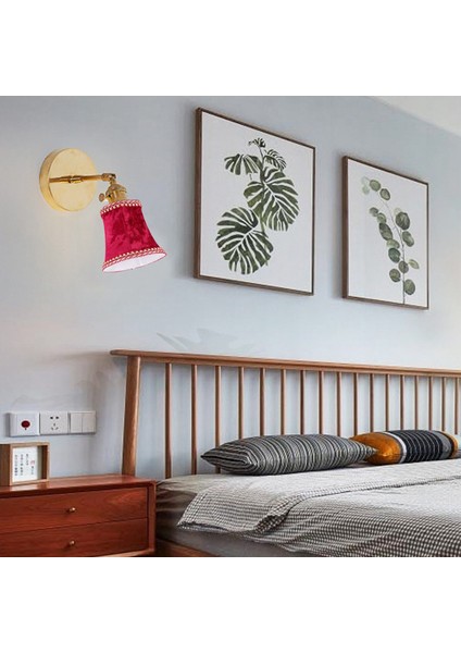 Lamba Gölgesinde Kumaş Klips E14 Modern Avrupa Tarzı Duvar Aplik Lambası Için El Yapımı Abajur Kristal Lamba Mum Lamba Mavi Pazen Dekorlu Masa Lambası (Kırmızı) (Yurt Dışından) fiyatları