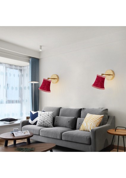 Lamba Gölgesinde Kumaş Klips E14 Modern Avrupa Tarzı Duvar Aplik Lambası Için El Yapımı Abajur Kristal Lamba Mum Lamba Mavi Pazen Dekorlu Masa Lambası (Kırmızı) (Yurt Dışından) fırsatları