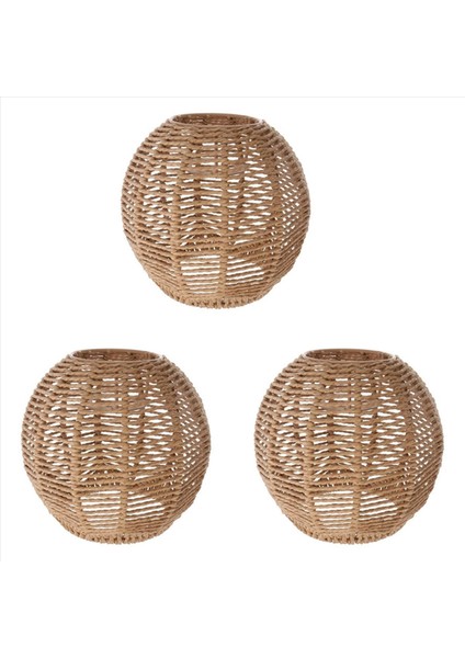 3x Ev Aydınlatma Rattan Lamba Kapağı El Yapımı Dokuma Avize Retro Abajur Aile (Yurt Dışından)