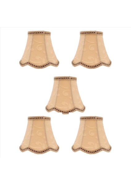 5x Masa Lambası Kumaş Bez Klipsi Hafif Gölgeler Kapak Drum Gölge Ahşap Ampulü Zemin Lambası Evi (Yurt Dışından)