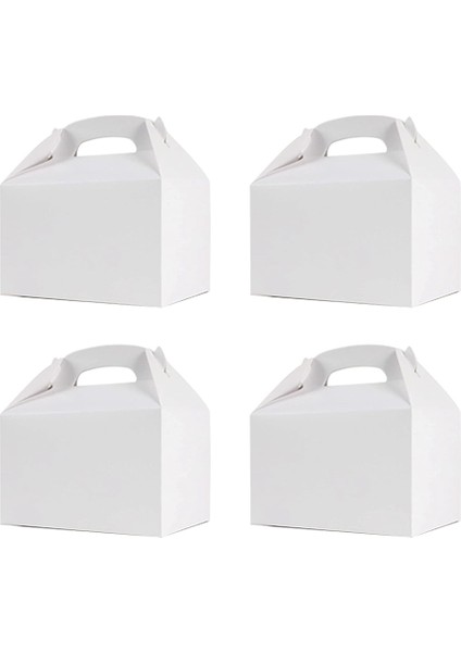 50 Pcs Partisi Kutuları Beyaz Şeker Kutuları Parti Kağıt Kağıt Kağıt Kurabiye Çantaları Gable Kutuları Beyaz (Yurt Dışından)