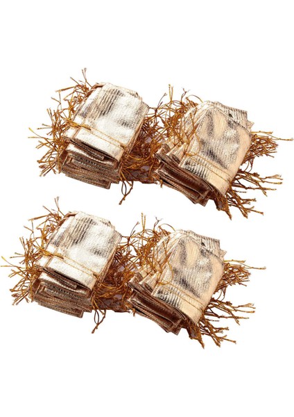 200PCS Altın Folyo Organze Çantası Şeker Si Çantaları Noel Dekorasyon Iyilik Torbası Ambalaj Çantaları Çizim Kesesi (Yurt Dışından)