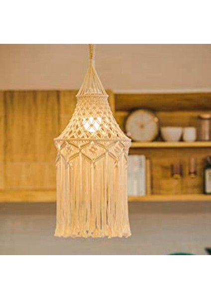 5x Macrame Lamba Gölge Asma Kolye Işık Kapağı Modern Ofis Yatak Odası Oturma Odası Kreş Yurt Odası Bohemya (Yurt Dışından) fırsatları