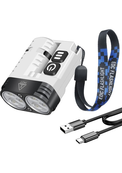LED Flashlight Anahtarlık Işi Işık USB Şarj Edilebilir Klip Açık Kamp Fener Için Mıknatıslı (Yurt Dışından)