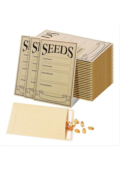 100 Pcs Tohum Paketleri Zarflar Tohum Depolama Için Küçük Tohum Zarfları Kendi Kendini Sızdırmaz (Yurt Dışından)