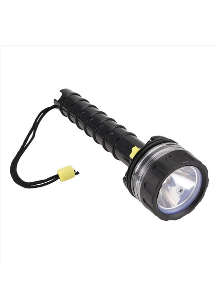 Tüplü Derin Dalış Işığı Profesyonel Güçlü El Feneri Sualtı Su Geçirmez LED Dalgıç Işık Siyah (Yurt Dışından)