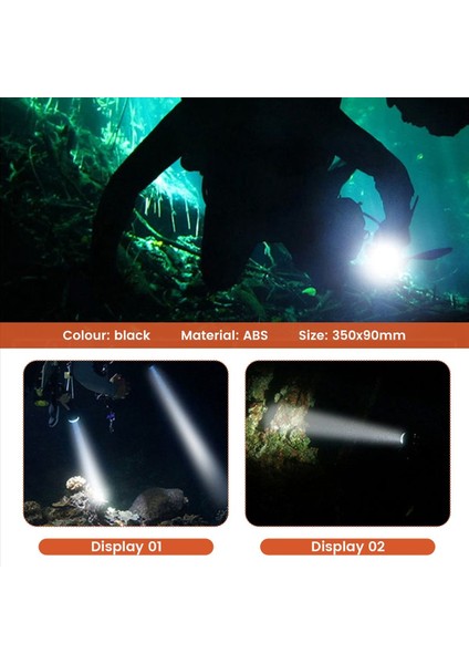Tüplü Derin Dalış Işığı Profesyonel Güçlü El Feneri Sualtı Su Geçirmez LED Dalgıç Işık Siyah (Yurt Dışından) indirimleri