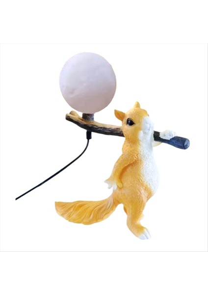 Reçine Sincap Mini LED Gece Işık Çocuk Oda Masası Lambası Hayvan Sincap Masa Lambası Başucu Lambası Ev Dekoru Eu Fiş (Yurt Dışından)