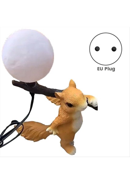 Reçine Sincap Mini LED Gece Işık Çocuk Oda Masası Lambası Hayvan Sincap Masa Lambası Başucu Lambası Ev Dekoru Eu Fiş (Yurt Dışından) fiyatları