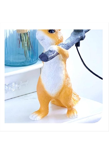 Reçine Sincap Mini LED Gece Işık Çocuk Oda Masası Lambası Hayvan Sincap Masa Lambası Başucu Lambası Ev Dekoru Eu Fiş (Yurt Dışından) fırsatları